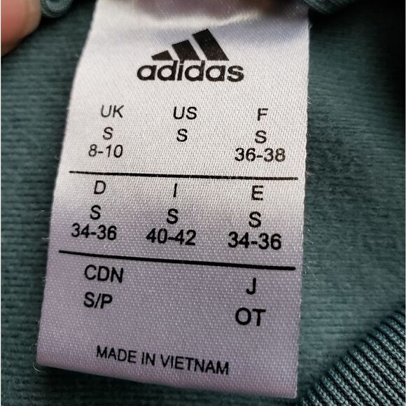 🔹️Adidas Sage Green Embossed Floral Print Track Jacket Small - Picture 8 of 9